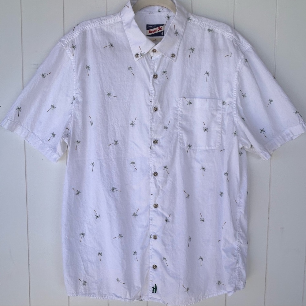 Johnnie-O Hangin’ Out Palm Tree‎ Button Down Shirt Short Sleeves Size XL